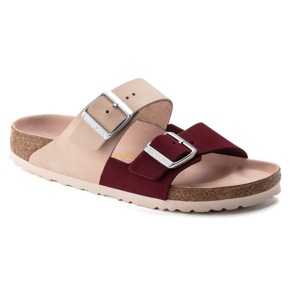 Birkenstock Women's Arizona Split Nubuck Leather Maroon Sandals US5 EU36 1020499